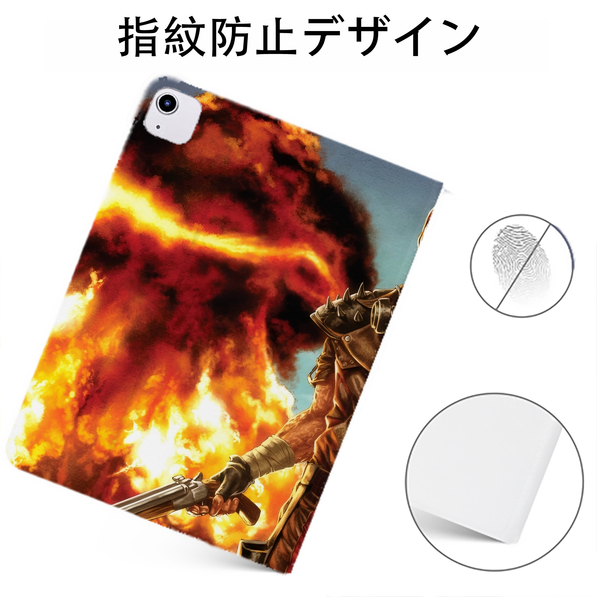 （画像用） Deadpool デッドプール IPadケース ペンホルダー付き ブックスタイルデザイン